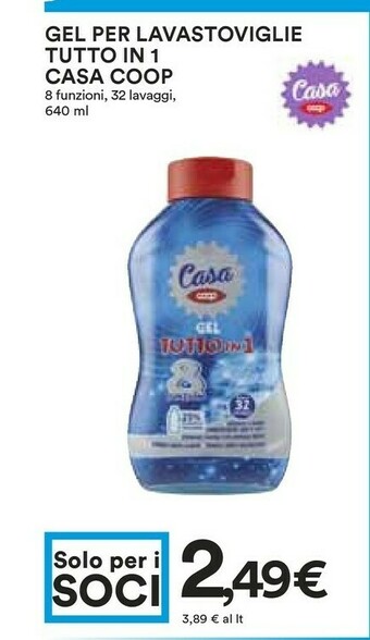 Coop Casa Coop Gel Per Lavastoviglie Tutto In 1 32 Lavaggi offerta