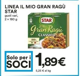 Coop Star Linea Il Mio Gran Ragu offerta