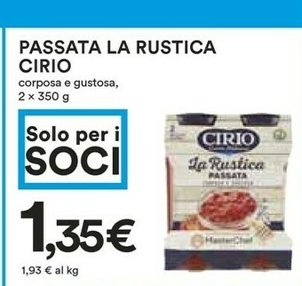 Coop Cirio Passata La Rustica offerta