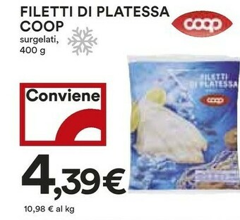 Coop Coop - Filetti Di Platessa Surgelati 400 G(ml) offerta