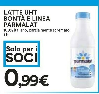 Coop Parmalat Bontà E Linea Latte Parzialmente Scremato 1000 G(ml) offerta