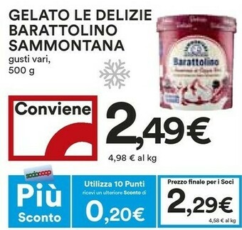 Coop Sammontana Barattolino Delizie Stracciatella 500 G(ml) offerta