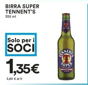 Coop Tennent's Birra Super 355 Ml offerta