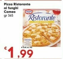 Eurospar Cameo Pizza Ai Funghi Ristorante 365 G(ml) offerta