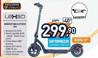 Unieuro Lexgo LEX R10 25 Km/h Nero offerta