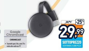 Unieuro Google Chromecast offerta