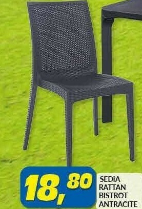 Risparmio Casa Sedia Rattan Bistrot Antracite offerta