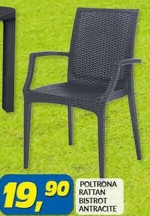 Risparmio Casa Poltrona Rattan Bistrot Antracite offerta