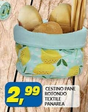 Risparmio Casa Panarea Cestino Pane Rotondo Textile offerta