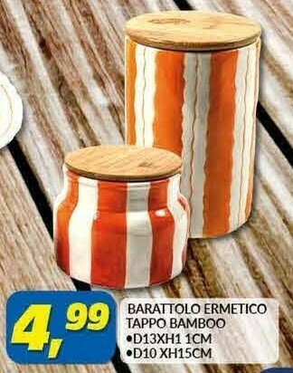 Risparmio Casa Barattolo Ermetico Tappo Bamboo offerta