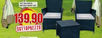 Risparmio Casa Set Valencia Wicker Nero offerta