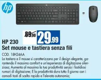 Wellcome Hp 230 Set mouse e tastiera senza fili offerta