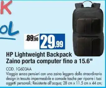 Wellcome Hp Lightweight Backpack Zaino porta computer fino a 15.6" offerta