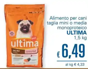Unes Ultima Alimento per cani taglia mini o media monoproteico 1,5 kg offerta