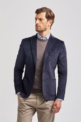 Rodrigo Giacca uomo 2 bottoni in velluto blu offerta