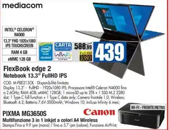 Wellcome Mediacom FlexBook edge 2 Notebook 13.3" FullHD IPS offerta