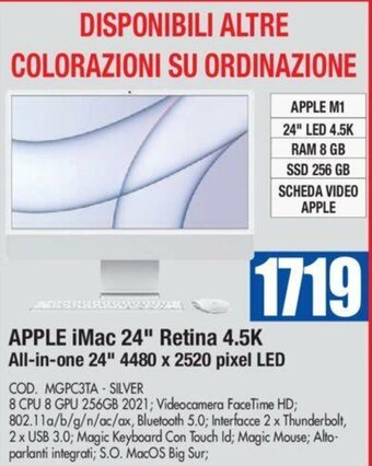 Wellcome Apple iMac 24" Retina 4.5K All-in-one 24" 4480 x 2520 pixel LED offerta