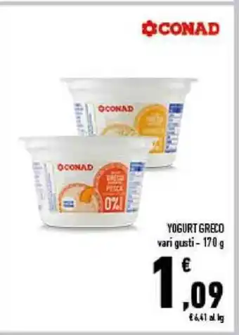 Conad City Yogurt Greco vari gusti - 170 g offerta