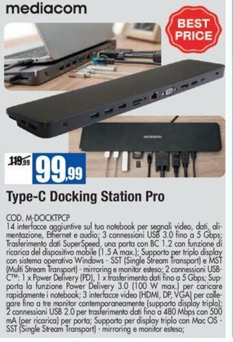 Wellcome Mediacom Type-C Docking Station Pro offerta