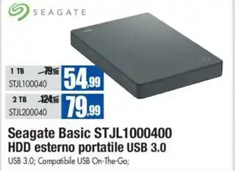 Wellcome Seagate Basic STJL1000400 HDD esterno portatile USB 3.0 1 TB offerta