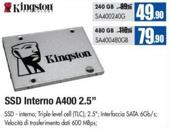 Wellcome Kingston SSD Interno A400 2.5" 240 GB offerta