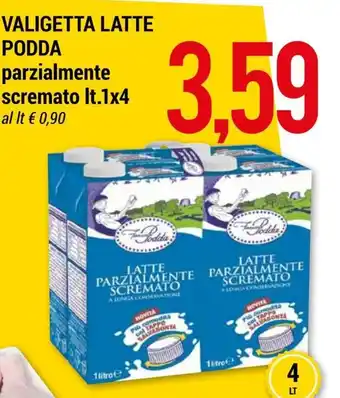 Hardis Valigetta Latte Podda Parzialmente Scremato Lt. 1 x 4 offerta