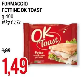 Hardis Ok Toast Formaggio Fettine g.400 offerta