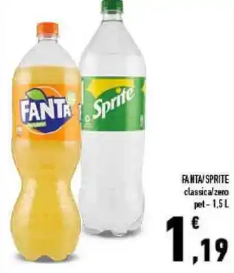 Conad City Fanta/Sprite Classica / Zero Pet -1,5 l offerta