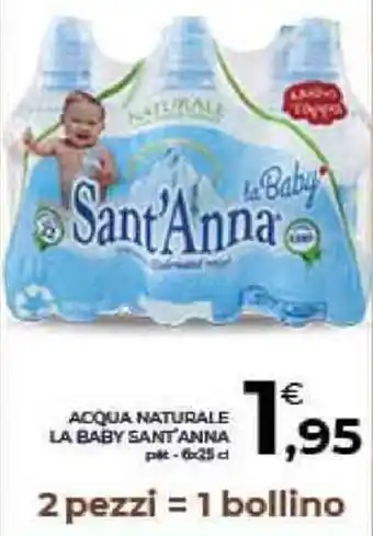 Conad City Sant'Anna Acqua Naturale La Baby Plt - 6 x 25 cl offerta