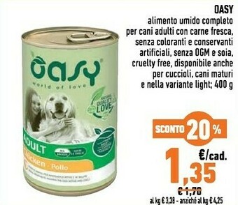Conad Oasy Alimento Umido Con Pollo Per Cani Adulti 400 G offerta