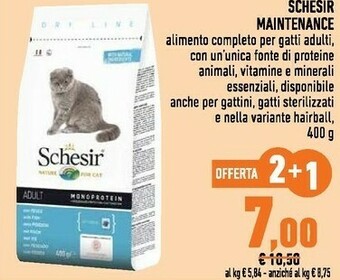 Conad Schesir Maintenance Monoprotein Per Gatti Adulti 400 G offerta