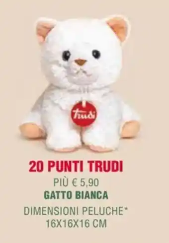 A&O Gatto Bianca Dimensioni Peluche 16x16x16 cm offerta