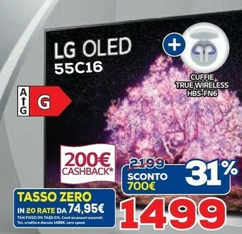 Euronics LG Smart Tv Oled 55C16 offerta