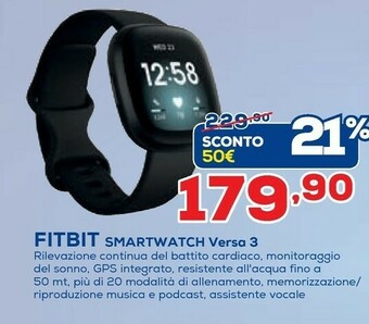 Euronics Fitbit Smartwatch Versa 3 offerta