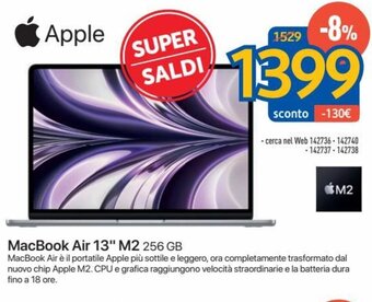 FreeShop Apple MacBook Air 13" M2 256 GB offerta