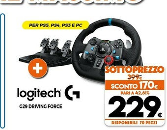 Expert Logitech G29 Sterzo + Pedali PC,PlayStation 4,Playstation 3 Analogico USB 2.0 Nero offerta