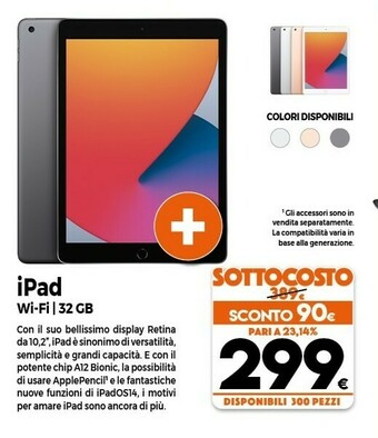 Expert Apple IPad 32 GB 25,9 Cm (10.2") Wi-Fi 5 (802.11ac) IPadOS Oro offerta