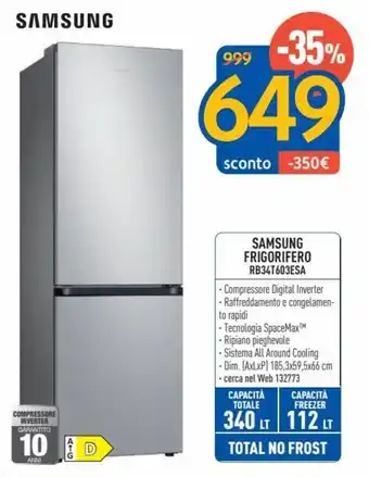 FreeShop Samsung Frigorifero RB34T603ESA offerta