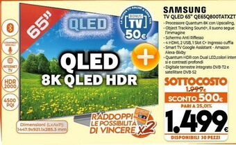 Expert Samsung Series 8 QE65Q800TAT 165,1 Cm (65") 8K Ultra HD Smart TV Wi-Fi Nero offerta