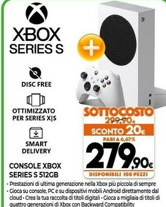 Expert Microsoft Console Xbox Series S 512GB offerta