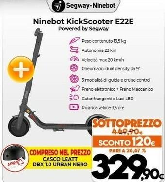 Expert Ninebot By Segway Ninebot KickScooter E22E Powered By Segway offerta