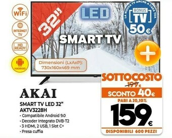 Expert Akai Smart TV LED 32 AKTV3228H offerta