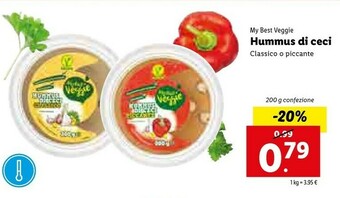 My Best Veggie - Hummus Di Ceci Piccante 200 G(ml)