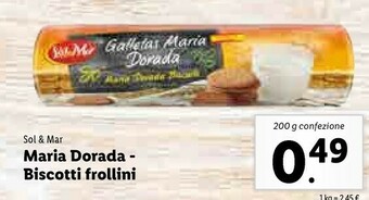 Lidl Sol Mar Maria Dorada Biscotti Frollini offerta