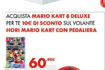 Gamestop Hori Mario Kart 8 Deluxe Racing Wheel (Mario) Impugnatura Di Azione offerta