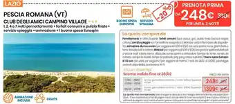 Eurospin Pescia Romana (VT) Club Degli Amici Camping Village offerta