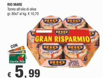 Crai Rio Mare Tonno Rio mare offerta