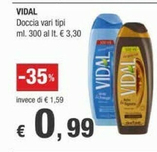 Crai Vidal Bagnoschiuma offerta