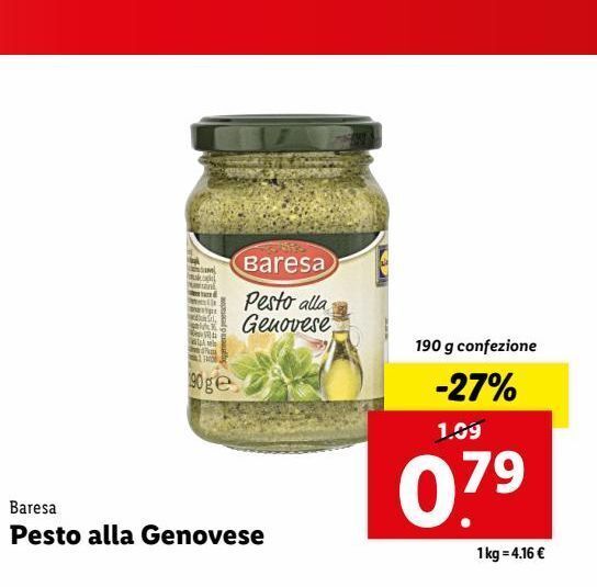 Pesto alla genovese offerta di Lidl