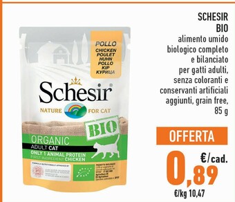 Conad Schesir Bio Alimento Umido Completo Per Gatti Adulti 85g offerta
